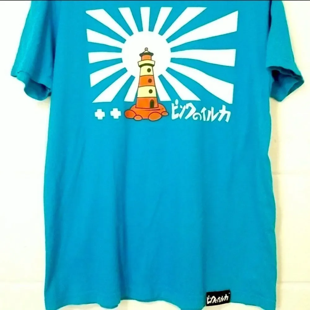NWT Pink Dolphin Lighthouse Tshirt, Blue size Medium